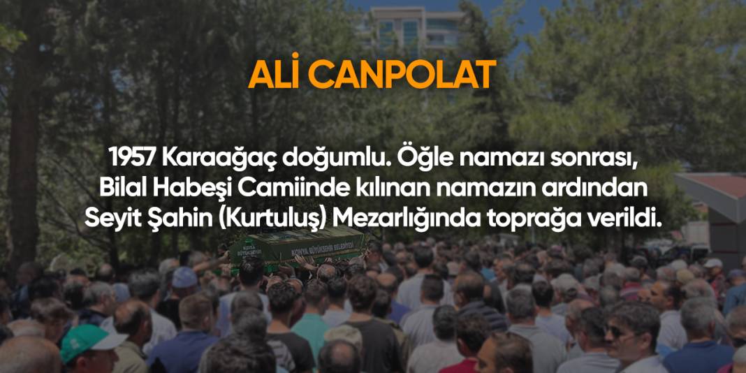 Konya'da bugün vefat edenler | 8 Kasım 2025 7